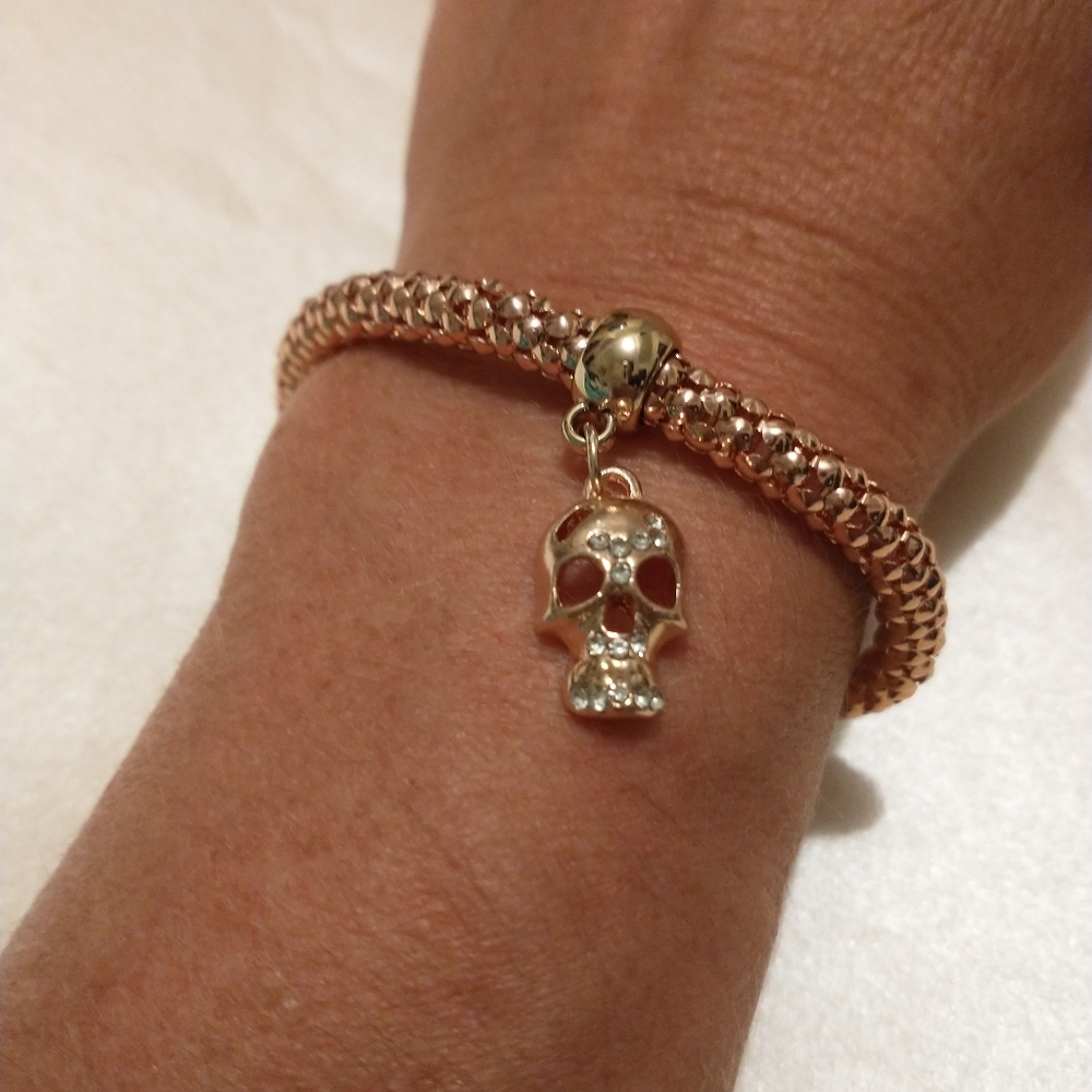 Rose Gold Sugar Skull Bracelet!